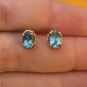 Dainty blue stud earrings